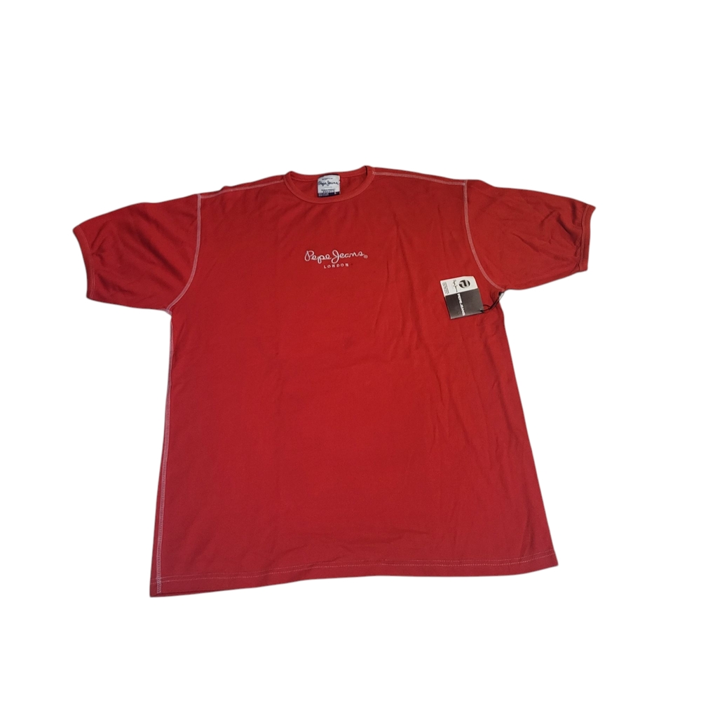 Pepe Jeans Red Short Sleeve Tee Classic Crew Neck